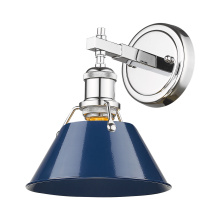 Golden 3306-BA1 CH-NVY - Yep by Golden Lighting Orwell 1-light Vanity in Chrome and Navy Blue shade